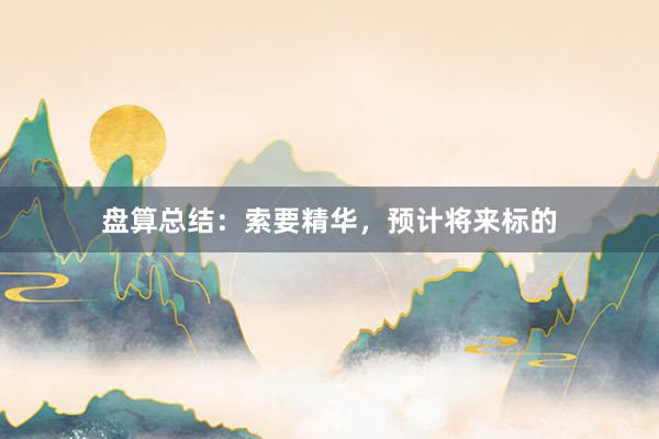 盘算总结：索要精华，预计将来标的