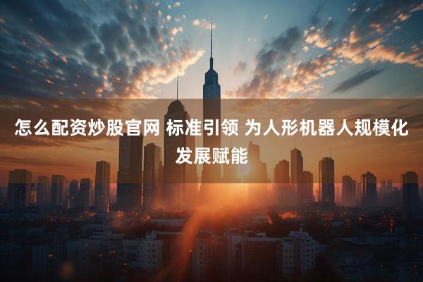 怎么配资炒股官网 标准引领 为人形机器人规模化发展赋能